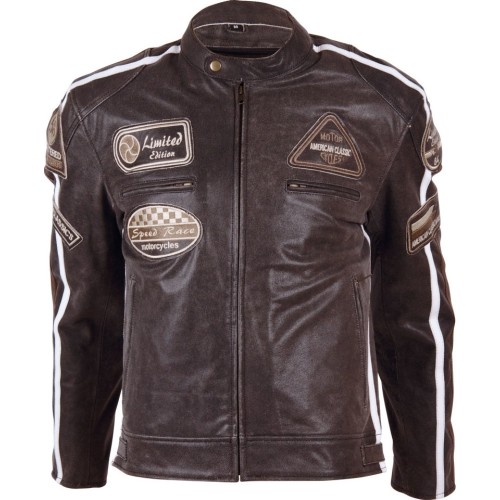 Leather Moto Jacket BOS 2058 Brown