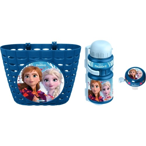 Bicycle Set Frozen (Basket, Water Bottle, Bell) – Blue