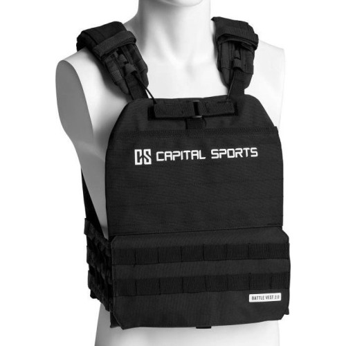 Treningowa kamizelka z obciążeniem Capital Sports Battlevest 2.0 - czarna, 2 x 4 kg 