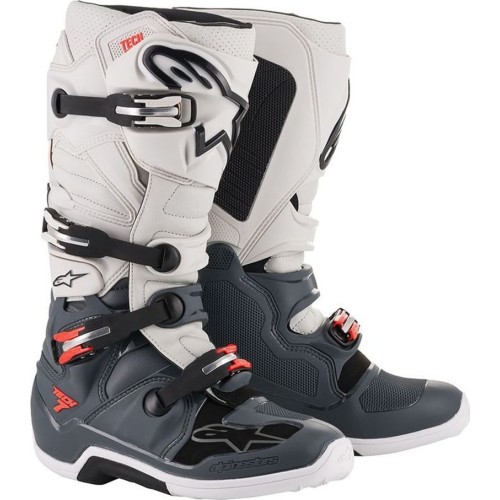 Motorcycle Boots Alpinestars Tech 7 Dark Gray/Light Gray/Fluo Red 2022