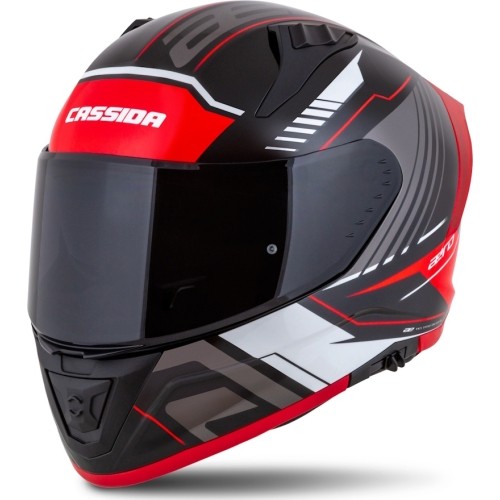 Motorcycle Helmet Cassida Aero Drome Black Pearl/Red/White/Gray