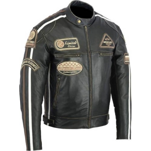 Leather Moto Jacket BOS 2058 Antique