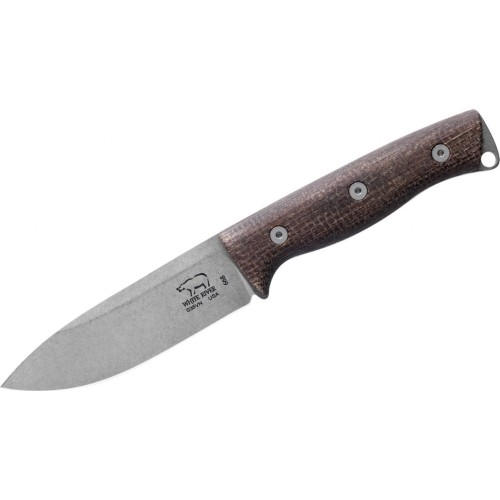 Knife White River Ursus 45, Natural Micarta, Leather