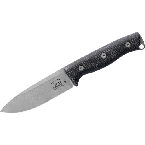 Knife White River Ursus 45, Black Micarta, Leather