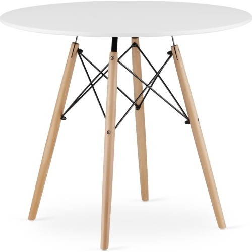 Coffee table modern Scandinavian white round top 90cm