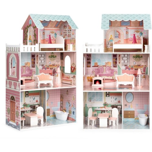 Large Barbie doll house with a set of furniture ECOTOYS