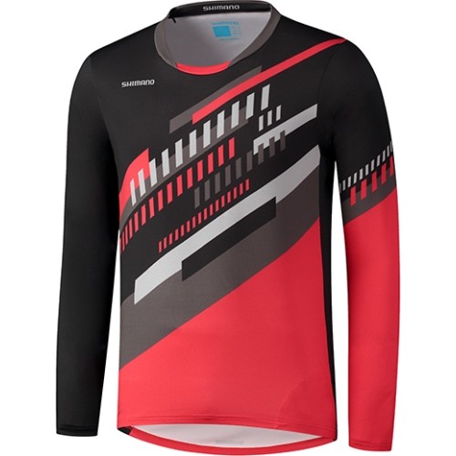 Bicycle Jersey Shimano Myoko L.S., Black/Red, Size XL