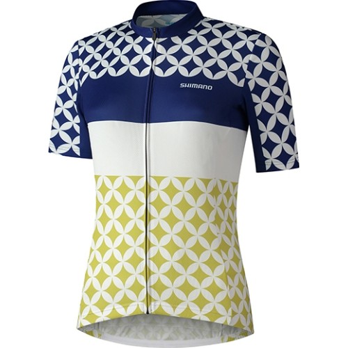 Women's Cycling Jersey Shimano Mizuki, Size M, White/Navy Blue