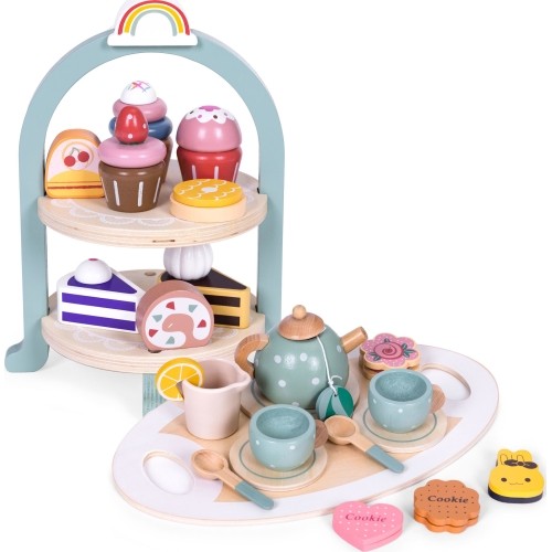 Coffee tea service with cups teapot tray plater