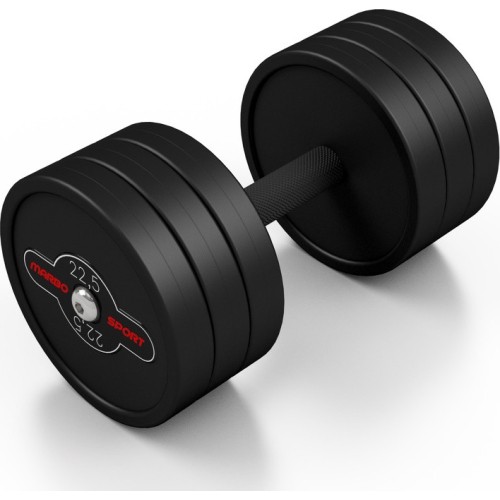 Rubber-coated dumbbell Marbo - 22,5 kg, black