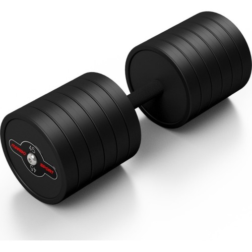 Rubber-coated dumbbell Marbo - 45 kg, black