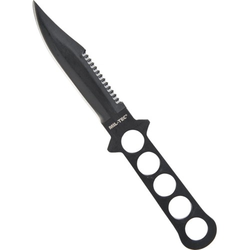 BLACK STAINLESS DIVING KNIFE W. PLASTIC