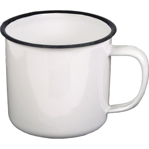 Enamel Cup MFH - White-Black, 350 ml