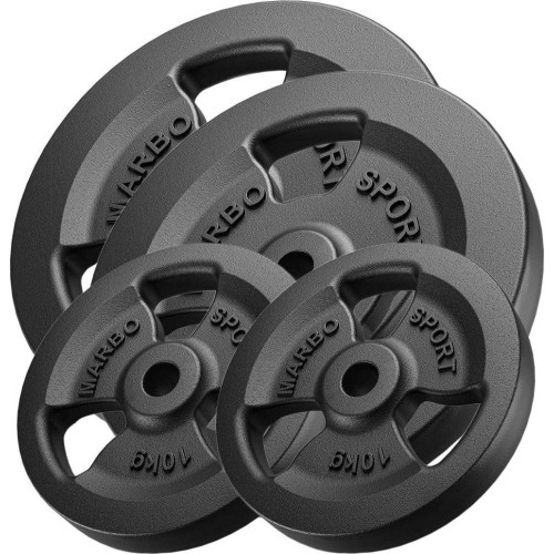 Cast Iron Weights Set Marbo, 60kg / 2x20kg + 2x10kg 