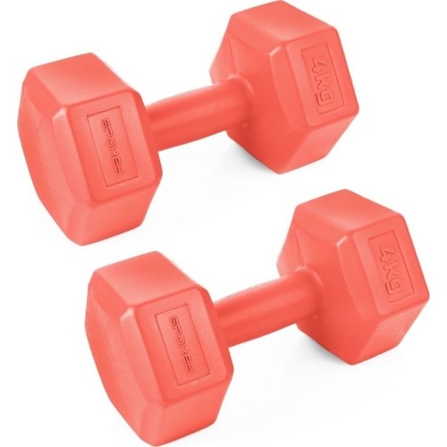 Set of hexagonal dumbbells 2x4 kg Spokey MONSTER