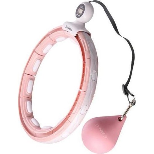 HHM15 HULA HOOP PINK MAGNETIC WITH WEIGHT + COUNTER HMS