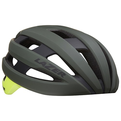 Cycling Helmet Lazer Sphere, Size L, Dark Green/Yellow