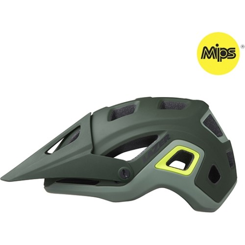 Kask rowerowy Lazer Impala Mips Ce, rozmiar S, ciemnozielony mat/żółty