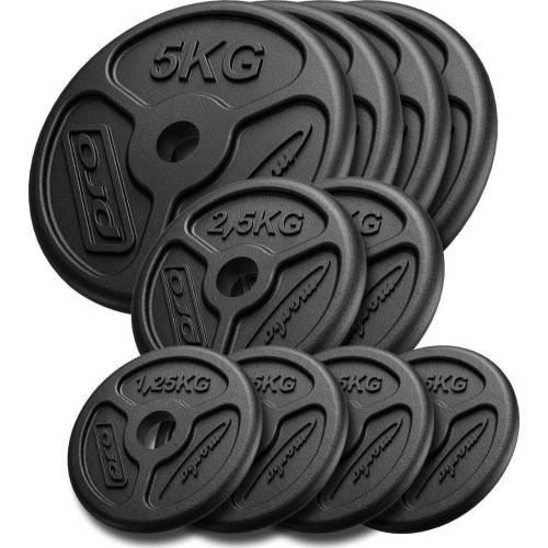 Cast Iron Weight Set Marbo Slim, 30kg / 4x1.25kg, 2x2.5kg, 4x5kg 