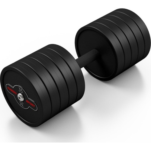 Rubber-coated dumbbell Marbo - 35 kg, black