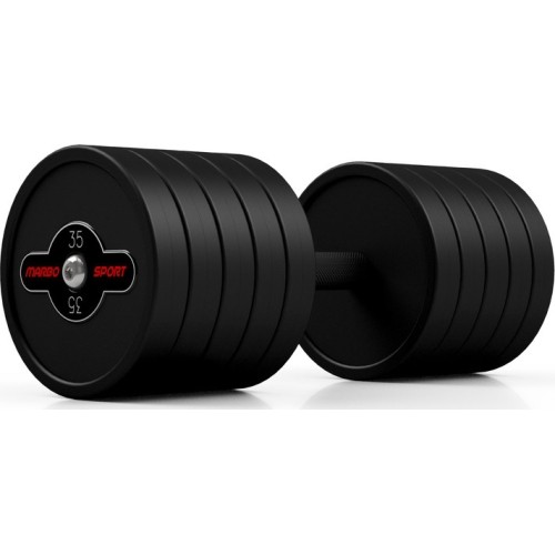 Hantel gumowany Marbo - 35 kg, czarny
