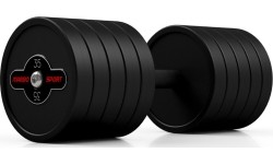 Hantel gumowany Marbo - 35 kg, czarny