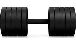 Hantel gumowany Marbo - 35 kg, czarny