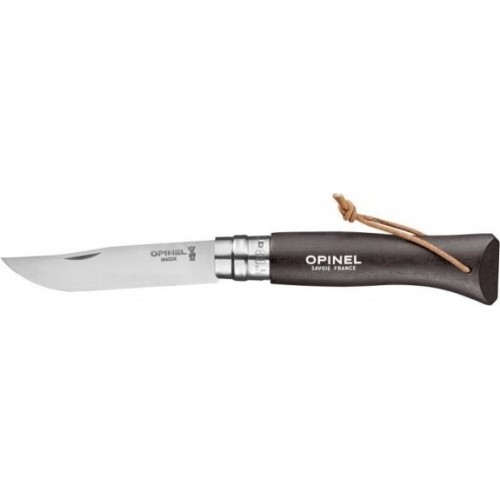 Opinel Colorama 08 Inox Grab brązowy nóż z paskiem