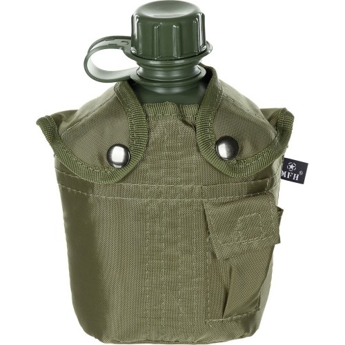 Pastic Canteen with Cover MFH - Green, 1l