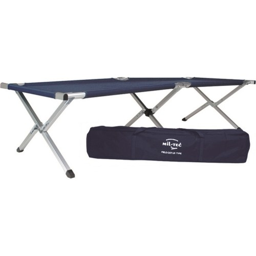 DARK BLUE US STYLE ALU.FOLDING COT W.BAG