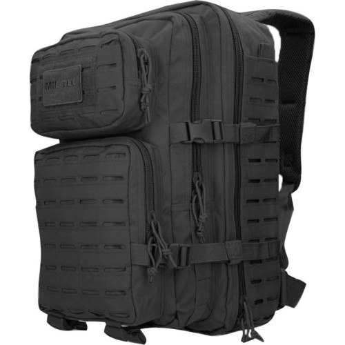 US BLACK LASER CUT ASSAULT BACKPACK LG