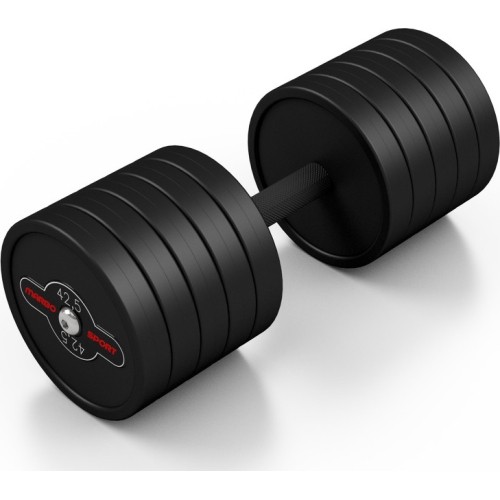 Rubber-coated dumbbell Marbo - 42,5 kg, black