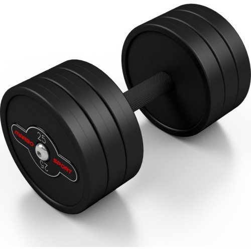 Rubber-coated dumbbell Marbo - 25 kg, black