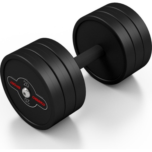 Rubber-coated dumbbell Marbo - 20 kg, black