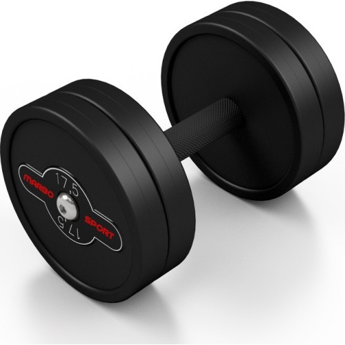 Rubber-coated dumbbell Marbo - 17,5 kg, black