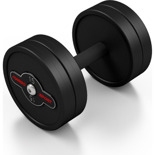 Rubber-coated dumbbell Marbo - 15 kg, black