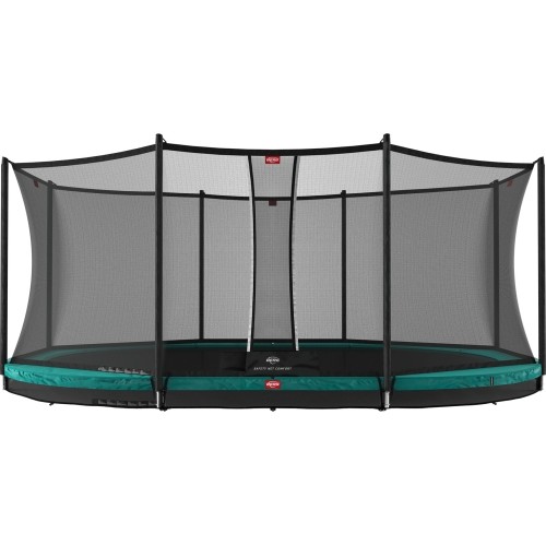 Trampolina BERG Grand Favorit InGround - 520 cm, zielona, z siatką zabezpieczającą Comfort