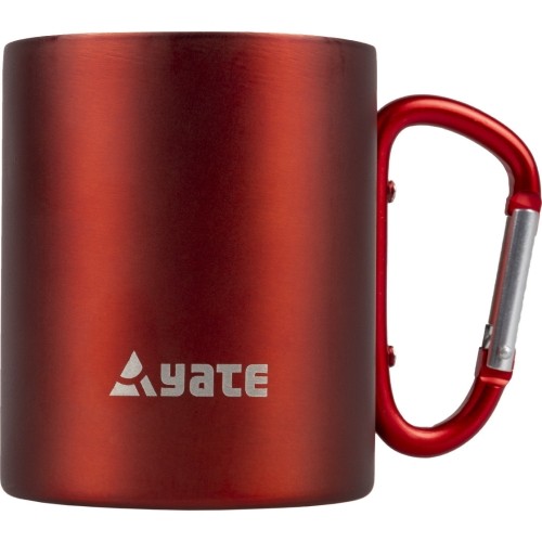 YATE Mug with carabiner COLOR 0,3 l stainless steel - red