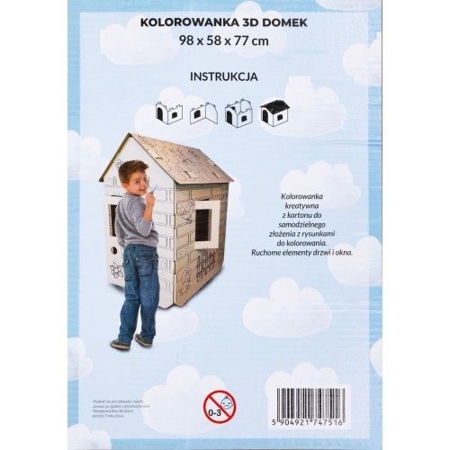 House XXL with horses 3D coloring book for children