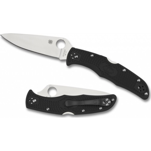 Składany nóż myśliwski survivalowy Spyderco C10FPBK Endura 4, Flat Ground - czarny