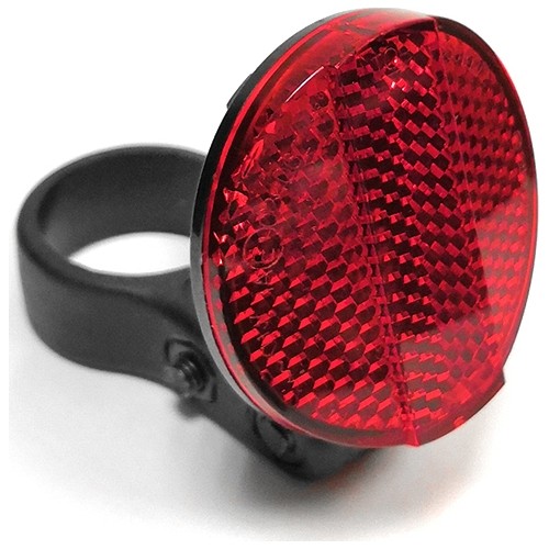 Cat Eye reflector round 46mm with holder Ø31,8mm (red)