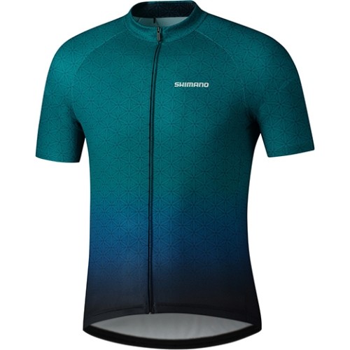 Men's Cycling Jersey Shimano Team, Size M, Green/Navy Blue