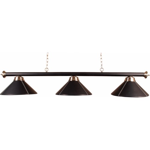 3 Shades Lamp Buffalo Black Leather, 150 cm