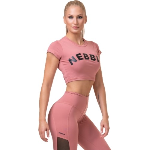 Damski top z krótkim rękawem Crop Top Nebbia Sporty Hero 584