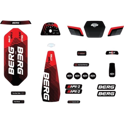 Rally - Zestaw naklejek APX Red 3 Gears