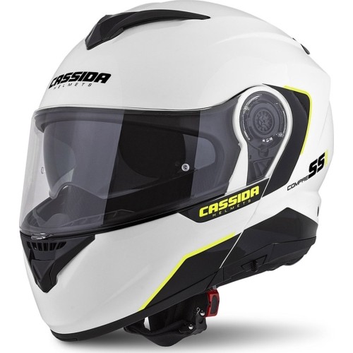 Kask motocyklowy Cassida Compress 2.0 Refraction White/Black/Fluo Yellow P/J