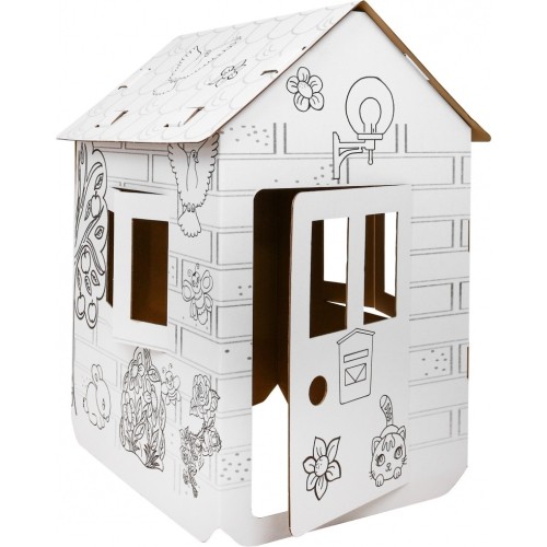 House XXL with a car 3D coloring book for children