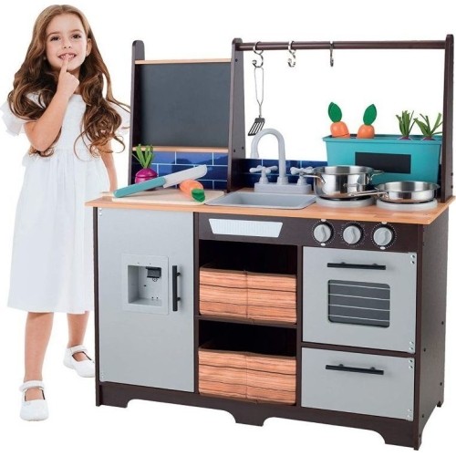 Large Wooden Kitchen For Kids With Accessories Eco Toys