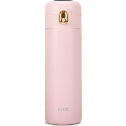 Thermo-bottle KIRO with digital thermometer KI166PN, 380 ml, pink