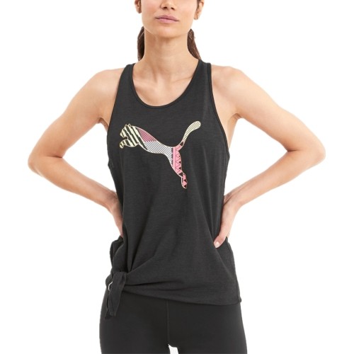 Puma Palaidinė Logo Tie Tank Black